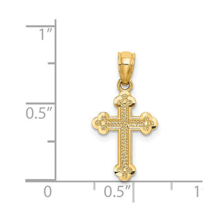 14k Yellow Gold Small Budded Cross Pendant