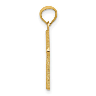 14k Yellow Gold Diamond-Cut Cross Pendant REL124