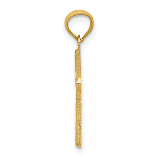 14k Yellow Gold Diamond-Cut Cross Pendant REL124