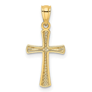 14k Yellow Gold Diamond-Cut Cross Pendant REL124