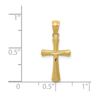 14k Yellow Gold Diamond-Cut Cross Pendant REL124