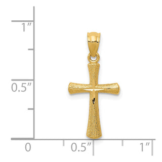 14k Yellow Gold Diamond-Cut Cross Pendant REL124