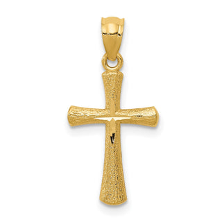 14k Yellow Gold Diamond-Cut Cross Pendant REL124