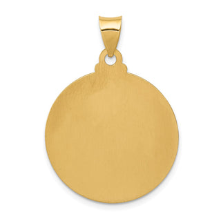 14k Yellow Gold Head Of Christ Medal Round Pendant