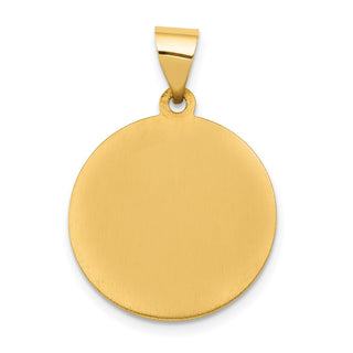 14k Yellow Gold Sacred Heart Of Jesus Medal Round Pendant