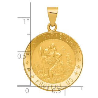 14k Yellow Gold Saint Christopher Medal Pendant REL137