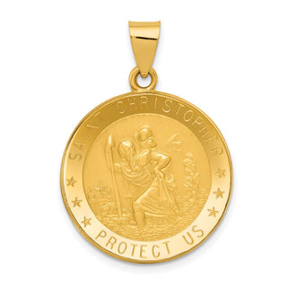 14k Yellow Gold Saint Christopher Medal Pendant REL137