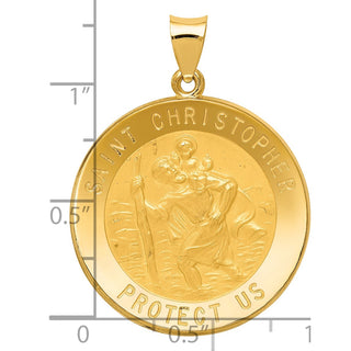 14k Yellow Gold Saint Christopher Medal Pendant REL138