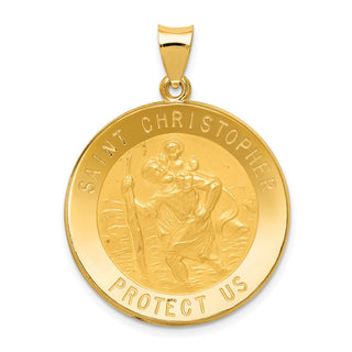 14k Yellow Gold Saint Christopher Medal Pendant REL138