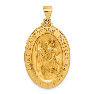 14k Yellow Gold Saint Christopher Medal Pendant REL139