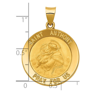 14k Yellow Gold Saint Anthony Medal Pendant REL145