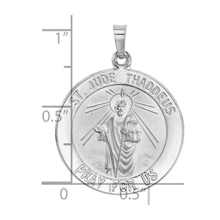 14k White Gold Saint Jude Medal Pendant