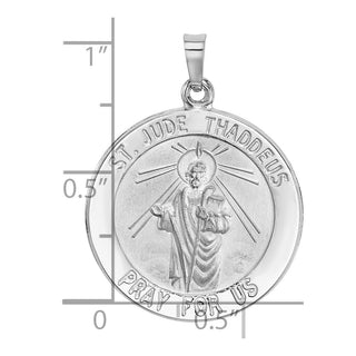 14k White Gold Saint Jude Medal Pendant