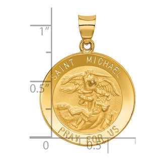 14k Yellow Gold Saint Michael Medal Pendant REL148