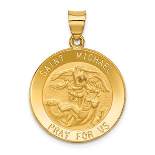 14k Yellow Gold Saint Michael Medal Pendant REL148