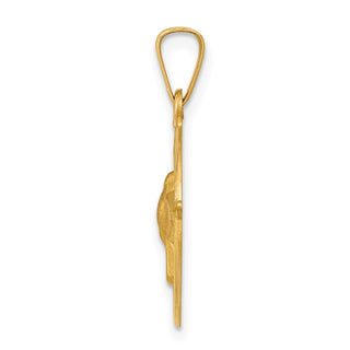 14k Yellow Gold Holy Spirit Medal Round Pendant