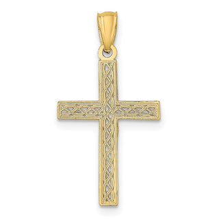 14k Yellow Gold Filigree Cross Pendant