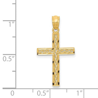 14k Yellow Gold Filigree Cross Pendant