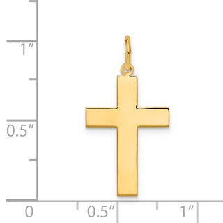 14k Yellow Gold Polished Cross Pendant REL74