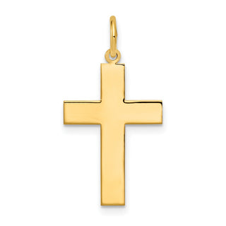 14k Yellow Gold Polished Cross Pendant REL74