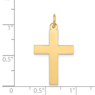 14k Yellow Gold Polished Cross Pendant REL76
