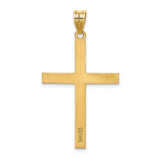 14k Yellow Gold Engravable Cross Pendant