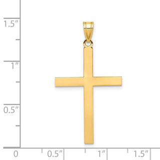 14k Yellow Gold Engravable Cross Pendant