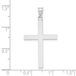 14k White Gold Engravable Cross Pendant