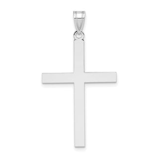14k White Gold Engravable Cross Pendant