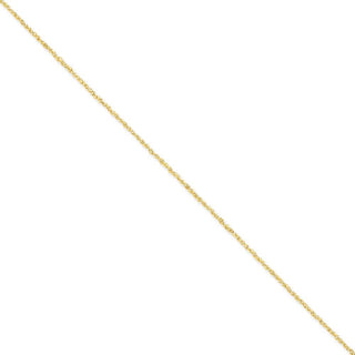 9" 14k Yellow Gold 1.7mm Ropa Chain Anklet