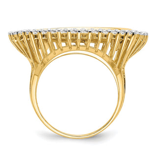 14ky Rhodium Ladies' Wire AA Diamond 22mm Coin Bezel Ring - Fits 1/4 oz American Eagle and Other Coins