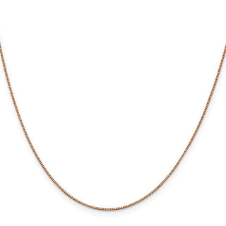 16" 14K Rose Gold 16 inch .7mm Box Link with Lobster Clasp Chain