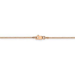 10" 14k Rose Gold .9mm Box Link Chain Anklet