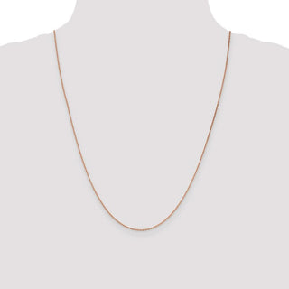 24" 14k Rose Gold 1.4mm Diamond-cut Cable Chain Necklace