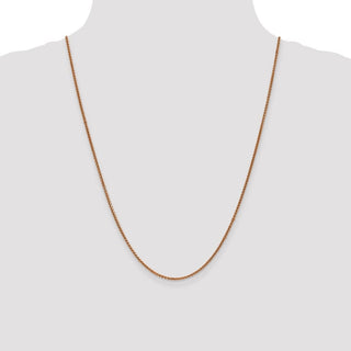 24" 14k Rose Gold 1.4mm Diamond-cut Spiga Chain Necklace