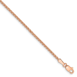 7" 14k Rose Gold 1.4mm Diamond-cut Spiga Chain Bracelet