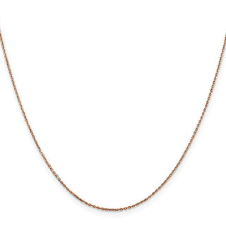 30" 14K Rose Gold 30 inch .8mm Diamond-cut Cable with Lobster Clasp Chain
