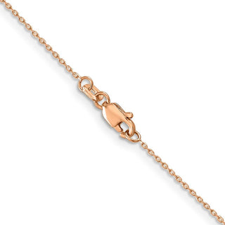 30" 14K Rose Gold 30 inch .8mm Diamond-cut Cable with Lobster Clasp Chain