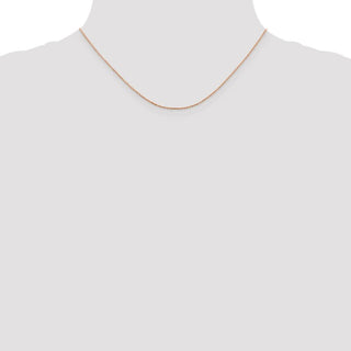 16" 14K Rose Gold 16 inch .8mm Diamond-cut Cable with Lobster Clasp Chain