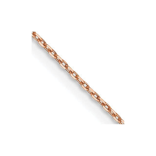 30" 14K Rose Gold 30 inch .8mm Diamond-cut Cable with Lobster Clasp Chain