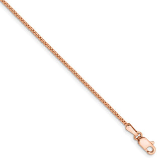 8" 14k Rose Gold 1.10mm Box Chain Bracelet