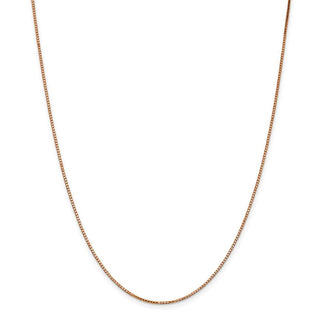30" 14k Rose Gold 1.10mm Box Chain Necklace