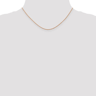 16" 14K Rose Gold 16 inch .8mm Baby Rope with Spring Ring Clasp Chain