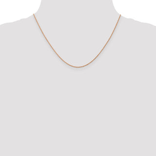 18" 14K Rose Gold 18 inch .8mm Baby Rope with Spring Ring Clasp Chain