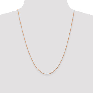 24" 14K Rose Gold 24 inch .8mm Baby Rope with Spring Ring Clasp Chain