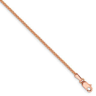 7" 14k Rose Gold 1.3mm Box Chain Bracelet