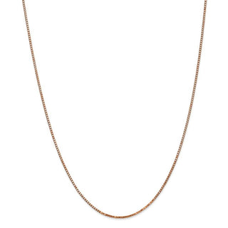 24" 14k Rose Gold 1.3mm Box Chain Necklace