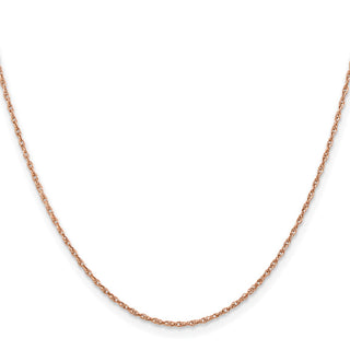 24" 14k Rose Gold 1.15mm Baby Rope Chain Necklace