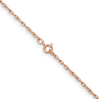 24" 14k Rose Gold 1.15mm Baby Rope Chain Necklace