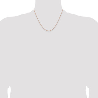 18" 14k Rose Gold 1.15mm Baby Rope Chain Necklace